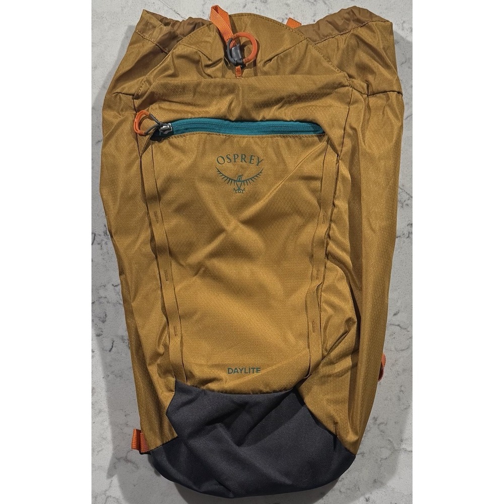 Osprey Daylite Cinch Backpack Tumbleweed Yellow Teal Hiking Daypack 15L
